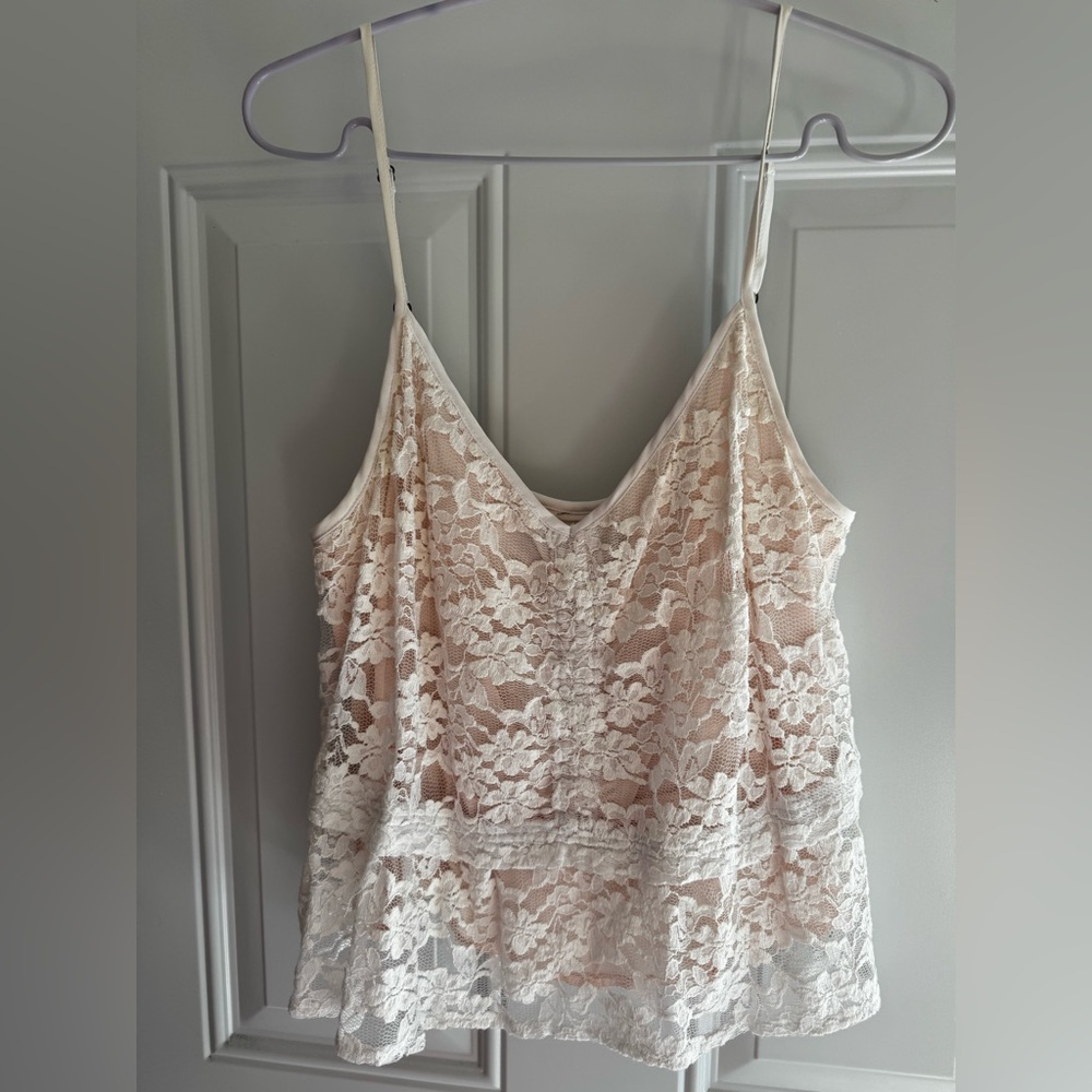 Abercrombie & Fitch White Lace Cami Top